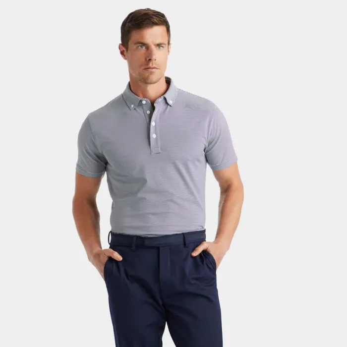 Polos and Shirts Men GFORE FEEDER STRIPE TECH JERSEY POLO Twilight