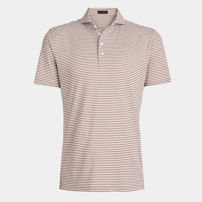 Polos and Shirts Men GFORE FEEDER STRIPE TECH PIQU MODERN SPREAD COLLAR POLO Fawn Polos and Shirts Men GFORE FEEDER STRIPE TECH PIQU MODERN SPREAD COLLAR POLO Fawn