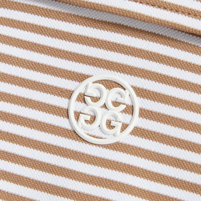 Polos and Shirts Men GFORE FEEDER STRIPE TECH PIQU MODERN SPREAD COLLAR POLO Fawn
