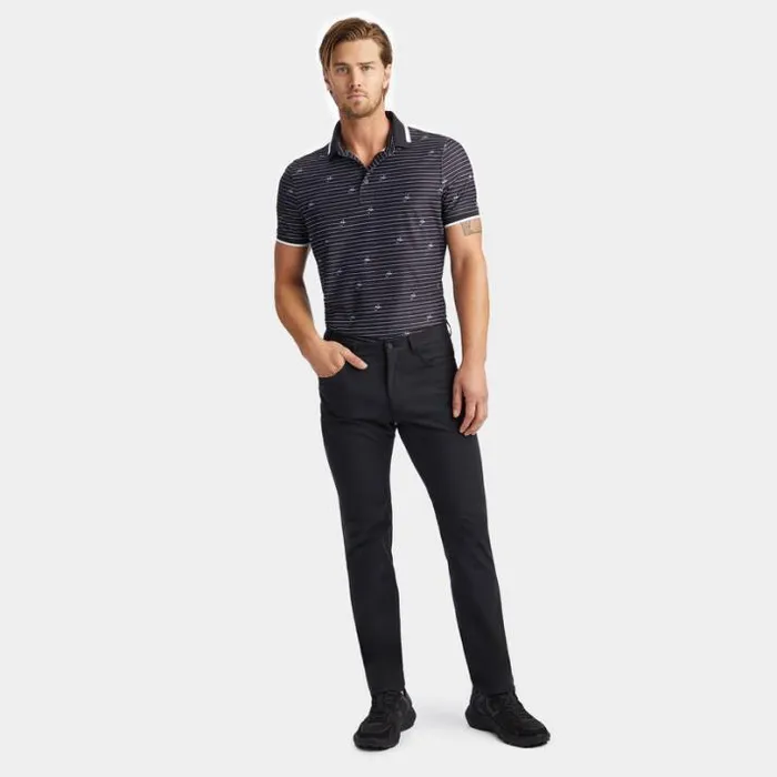 Polos and Shirts Men GFORE GFORE SCRIPT STRIPE TECH PIQU BANDED SLEEVE POLO Onyx