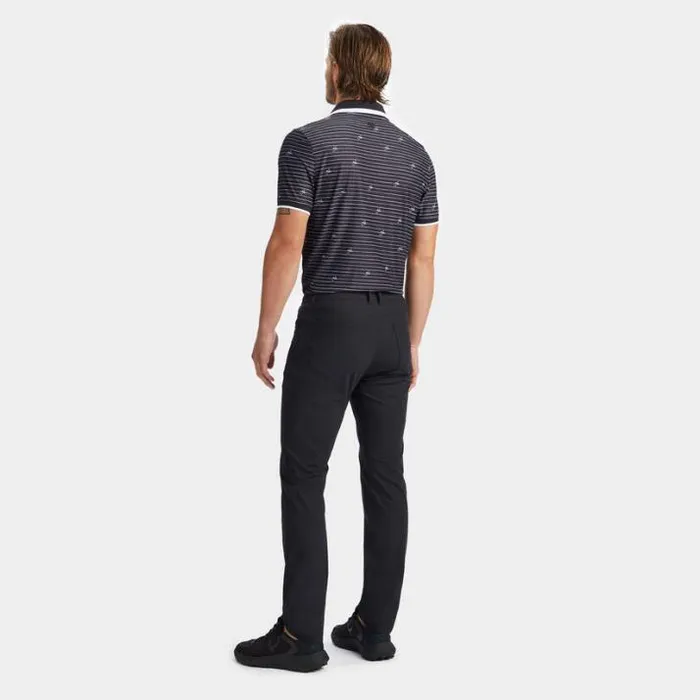 Polos and Shirts Men GFORE GFORE SCRIPT STRIPE TECH PIQU BANDED SLEEVE POLO Onyx