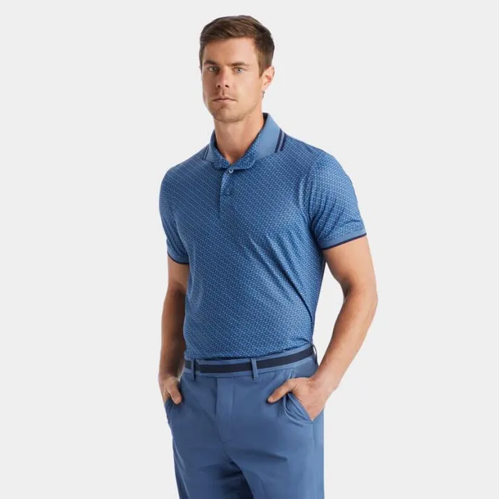 Polos and Shirts Men GFORE G LINK BANDED SLEEVE TECH JERSEY POLO Slate