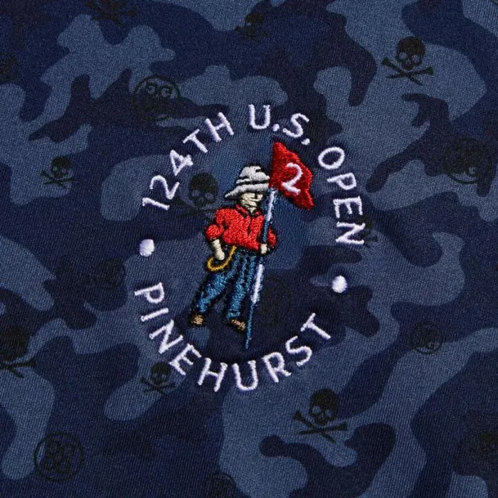 Polos and Shirts Men GFORE Limited Edition 2024 US Open MAPPED ICON CAMO TECH JERSEY POLO Twilight