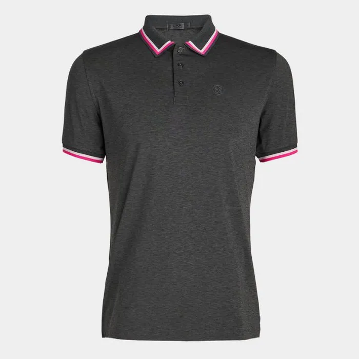Polos and Shirts Men GFORE MLANGE BANDED SLEEVE TECH JERSEY POLO Charcoal Heather Grey Polos and Shirts Men GFORE MLANGE BANDED SLEEVE TECH JERSEY POLO Charcoal Heather Grey