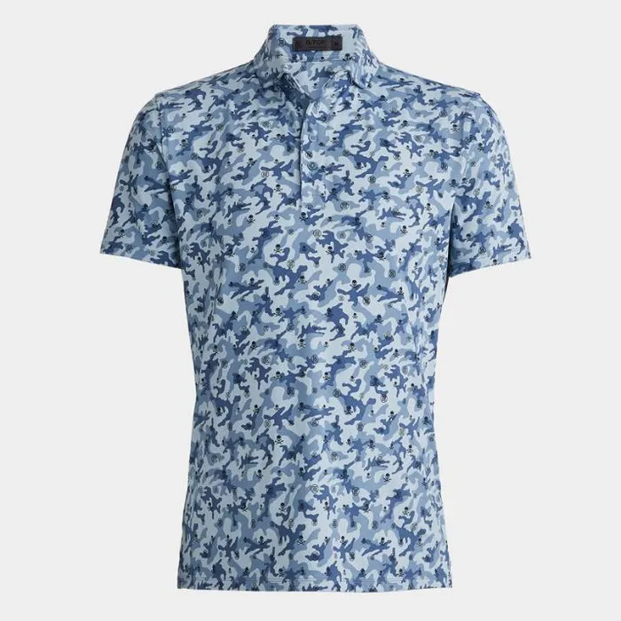 Polos and Shirts Men GFORE MAPPED ICON CAMO TECH JERSEY MODERN SPREAD COLLAR POLO Fjord Polos and Shirts Men GFORE MAPPED ICON CAMO TECH JERSEY MODERN SPREAD COLLAR POLO Fjord