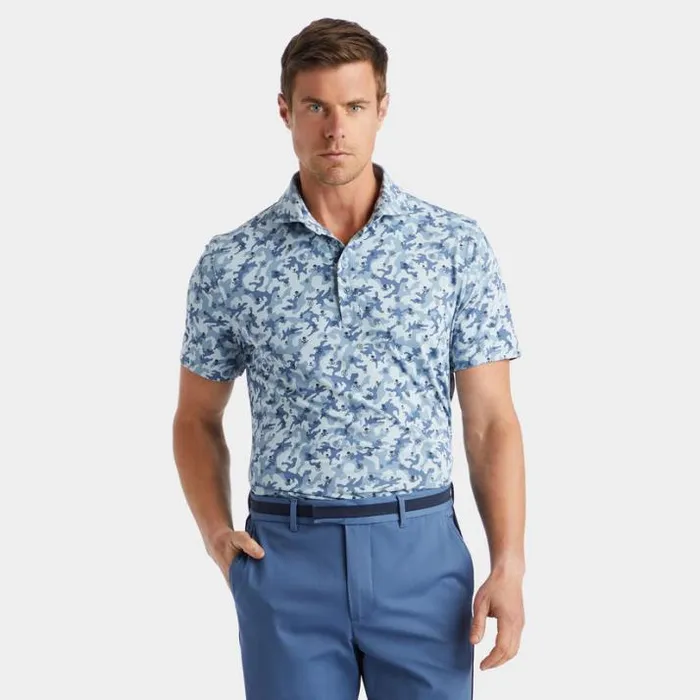 Polos and Shirts Men GFORE MAPPED ICON CAMO TECH JERSEY MODERN SPREAD COLLAR POLO Fjord