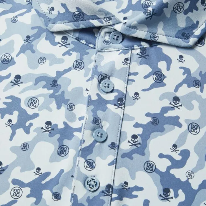Polos and Shirts Men GFORE MAPPED ICON CAMO TECH JERSEY MODERN SPREAD COLLAR POLO Fjord