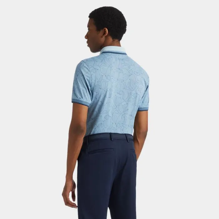 Polos and Shirts Men GFORE OUTLINE IRIS BANDED SLEEVE TECH PIQU POLO Drizzle