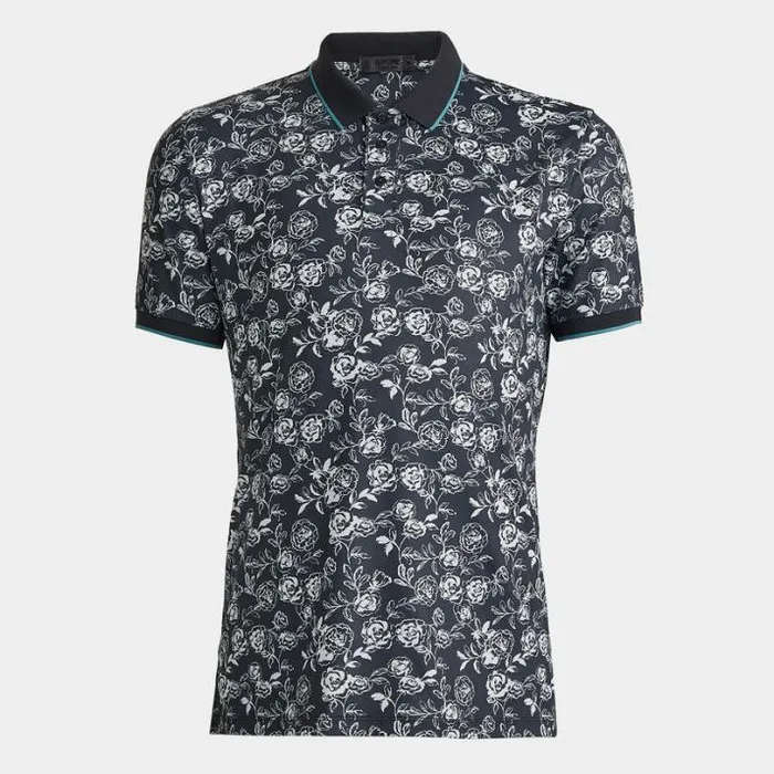 Polos and Shirts Men GFORE PEONY SKETCH BANDED SLEEVE TECH JERSEY POLO Lead Polos and Shirts Men GFORE PEONY SKETCH BANDED SLEEVE TECH JERSEY POLO Lead