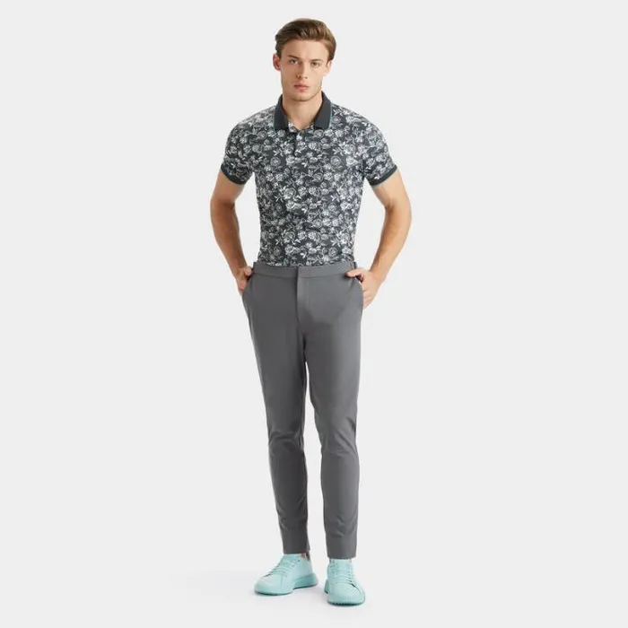 Polos and Shirts Men GFORE PEONY SKETCH BANDED SLEEVE TECH JERSEY POLO Lead