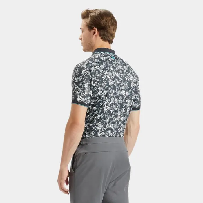 Polos and Shirts Men GFORE PEONY SKETCH BANDED SLEEVE TECH JERSEY POLO Lead