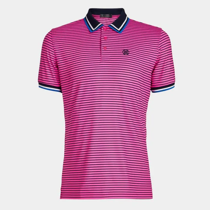 Polos and Shirts Men GFORE SKULL and T039S 3D BANDED SLEEVE TECH JERSEY POLO Day Glow Pink Polos and Shirts Men GFORE SKULL and T039S 3D BANDED SLEEVE TECH JERSEY POLO Day Glow Pink