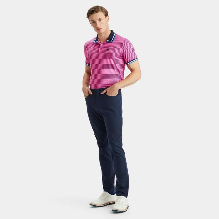 Polos and Shirts Men GFORE SKULL and T039S 3D BANDED SLEEVE TECH JERSEY POLO Day Glow Pink