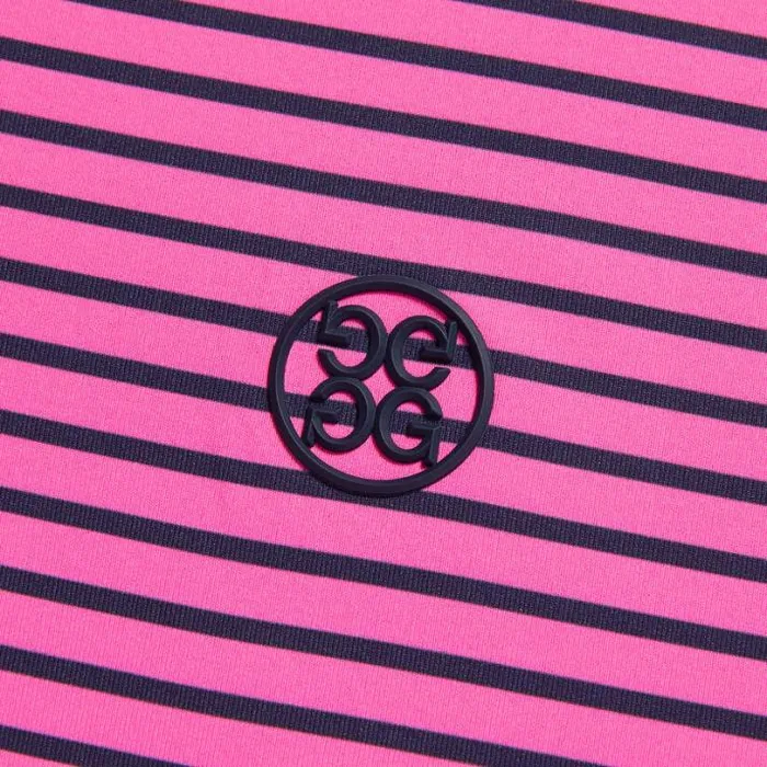 Polos and Shirts Men GFORE SKULL and T039S 3D BANDED SLEEVE TECH JERSEY POLO Day Glow Pink