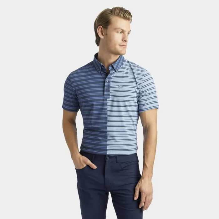 Polos and Shirts Men GFORE SPLIT STRIPE CONTRAST TECH JERSEY POLO Fjord