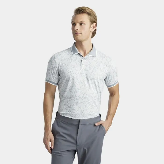 Polos and Shirts Men GFORE STAR DUST BANDED SLEEVE TECH JERSEY POLO Nimbus