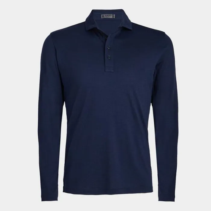 Polos and Shirts Men GFORE TECHNICAL PERFORMANCE FINE WOOL MODERN SPREAD COLLAR LONG SLEEVE POLO Twilight Polos and Shirts Men GFORE TECHNICAL PERFORMANCE FINE WOOL MODERN SPREAD COLLAR LONG SLEEVE POLO Twilight