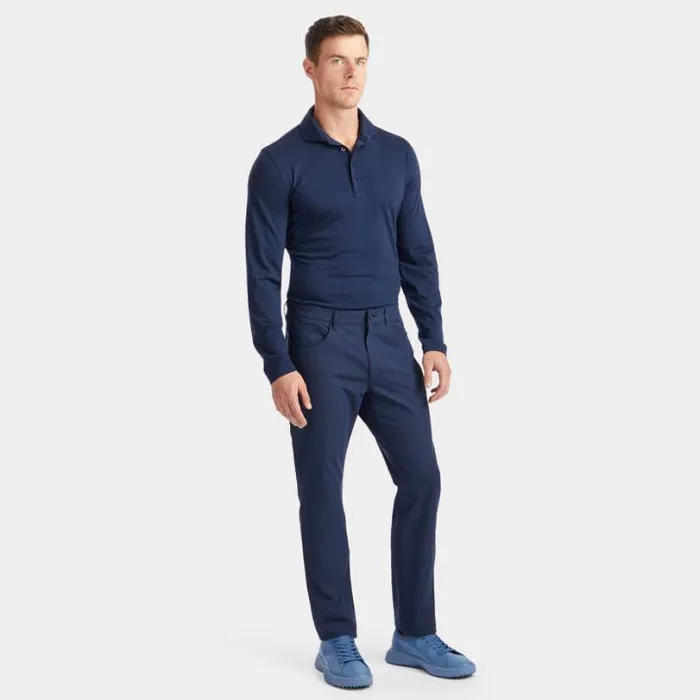 Polos and Shirts Men GFORE TECHNICAL PERFORMANCE FINE WOOL MODERN SPREAD COLLAR LONG SLEEVE POLO Twilight