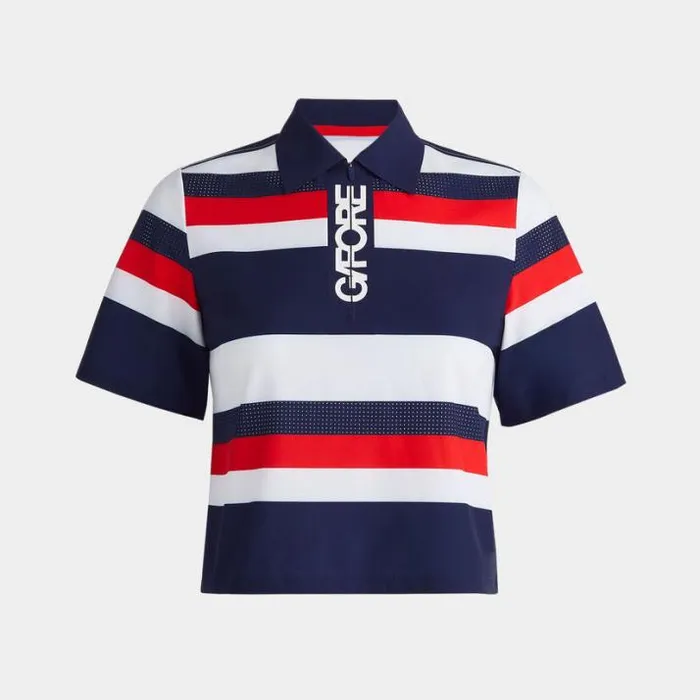 Polos Women GFORE 4WAY STRETCH CROPPED QUARTER ZIP OPS POLO Patriot Navy