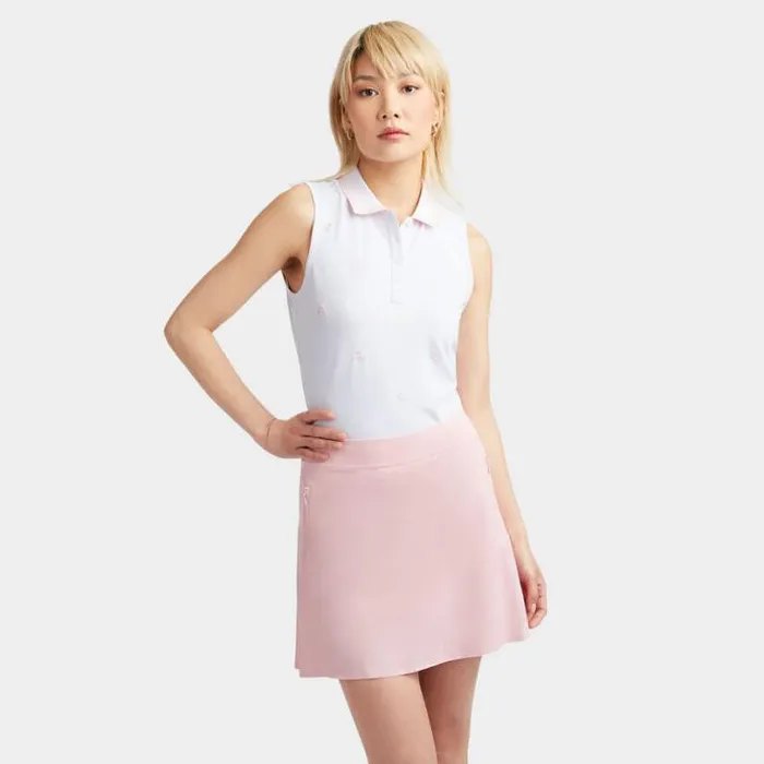 Polos Women GFORE EMBROIDERED TECH PIQU SLEEVELESS POLO Snow