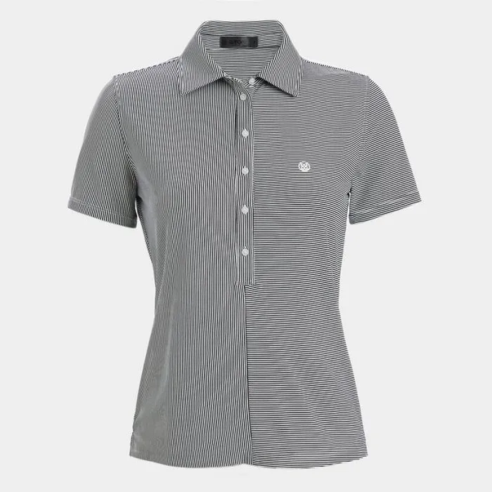 Polos Women GFORE MIXED FEEDER STRIPE TECH JERSEY POLO Twilight