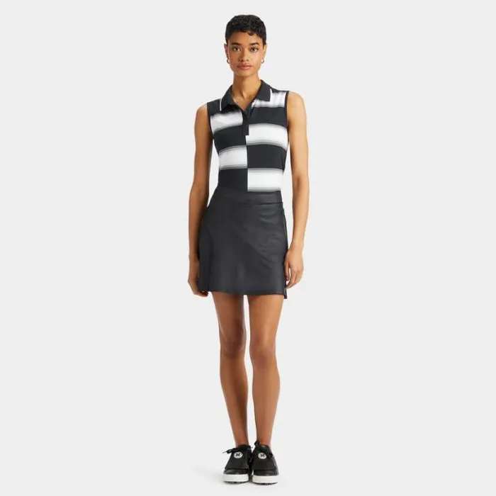 Polos Women GFORE OFFSET GRADIENT STRIPE NYLON SLEEVELESS POLO Onyx