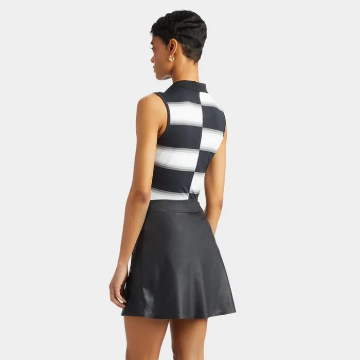 Polos Women GFORE OFFSET GRADIENT STRIPE NYLON SLEEVELESS POLO Onyx