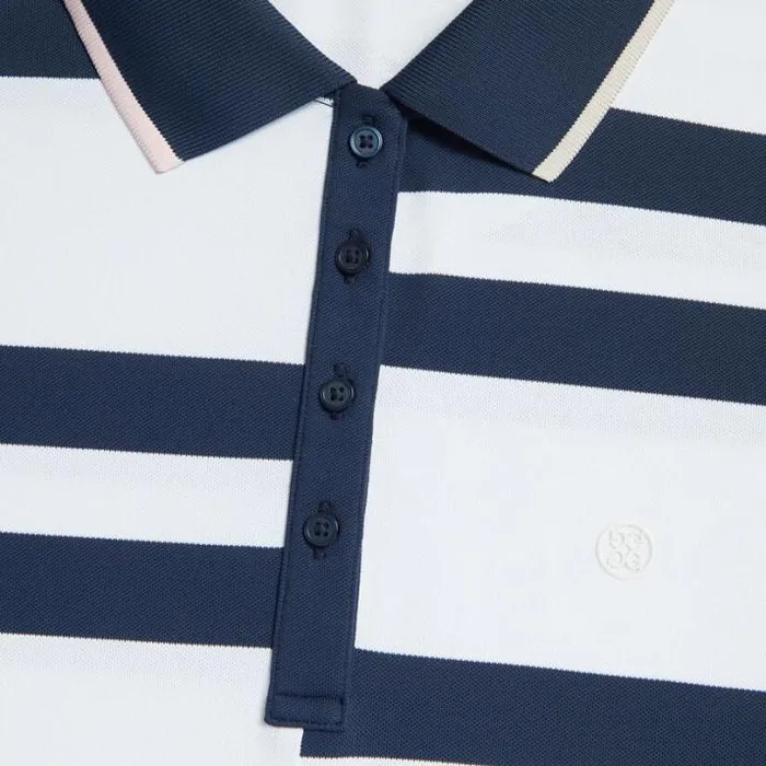 Polos Women GFORE OFFSET STRIPE TECH PIQU POLO Snow