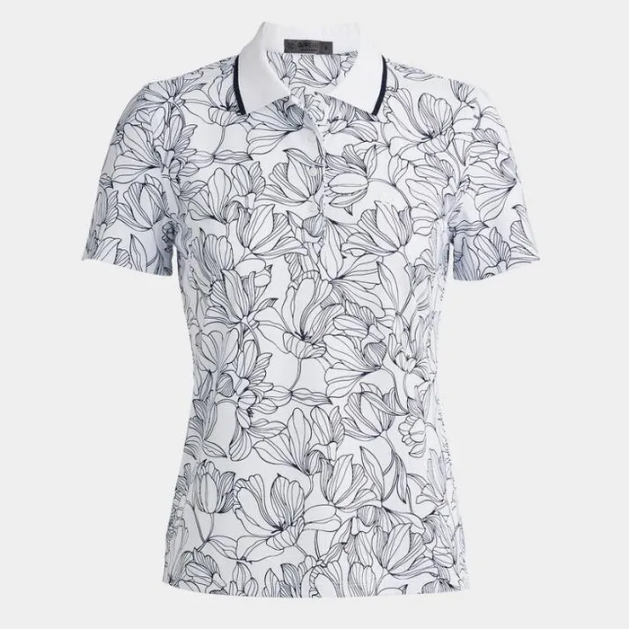 Polos Women GFORE OUTLINE IRIS TECH PIQU POLO Snow