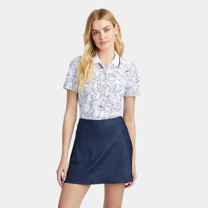 Polos Women GFORE OUTLINE IRIS TECH PIQU POLO Snow