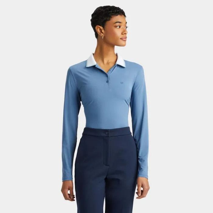 Polos Women GFORE SILKY TECH NYLON LONG SLEEVE POLO Slate