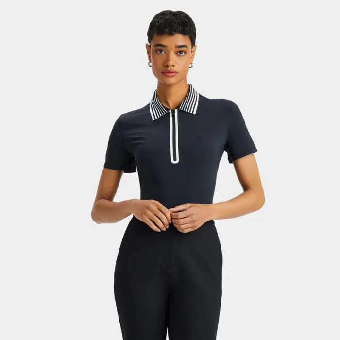 Polos Women GFORE SILKY TECH NYLON QUARTER ZIP POLO Onyx