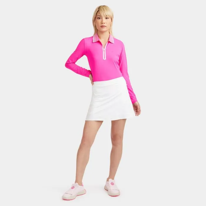 Polos Women GFORE SILKY TECH NYLON ZIP POLO Day Glow Pink