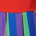 Red and Rainbow Stripe Swing Dress Dresses Unique Vintage Swing
