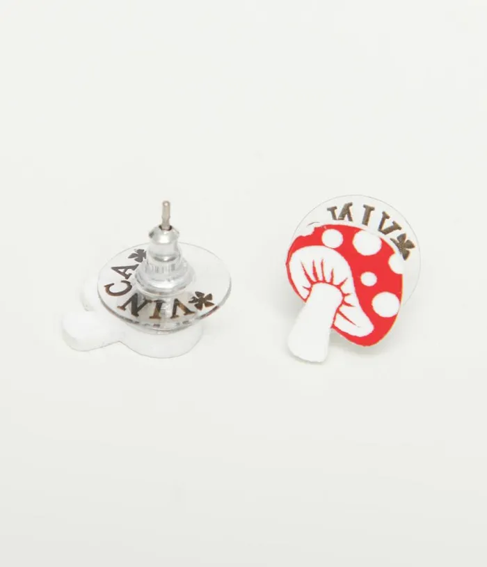 Red and White Mushroom Earrings Accessories Unique Vintage Earrings