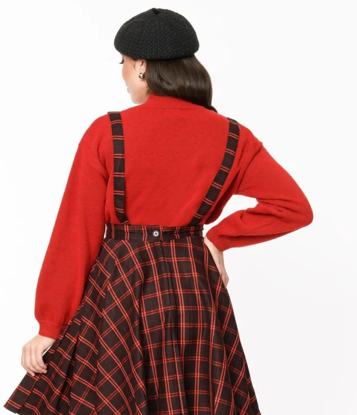 Red Christmas Sequin Mock Neck Sweater ClothingPlus Unique Vintage Sweaters and Cardigans