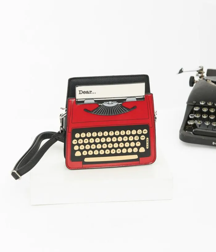 Red Typewriter Crossbody Bag Accessories Unique Vintage Novelty Bags