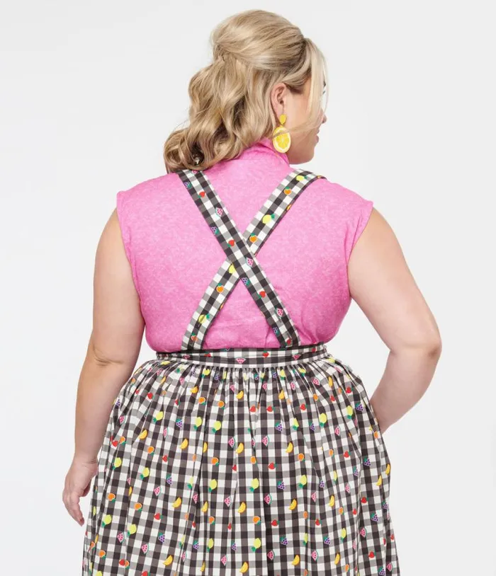 Retrolicious Plus Size 1950s Hot Pink Cotton Bow Top ClothingPlus Unique Vintage Blouses