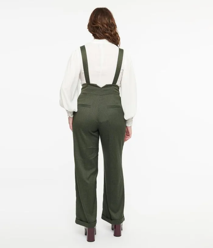 Royal Monk 1940s Green Check Jenny Trousers Clothing Unique Vintage Pants