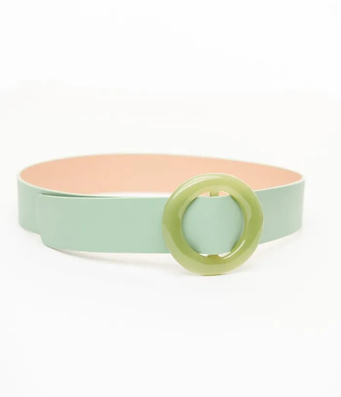 Sage Circle Buckle Belt Accessories Unique Vintage Belts