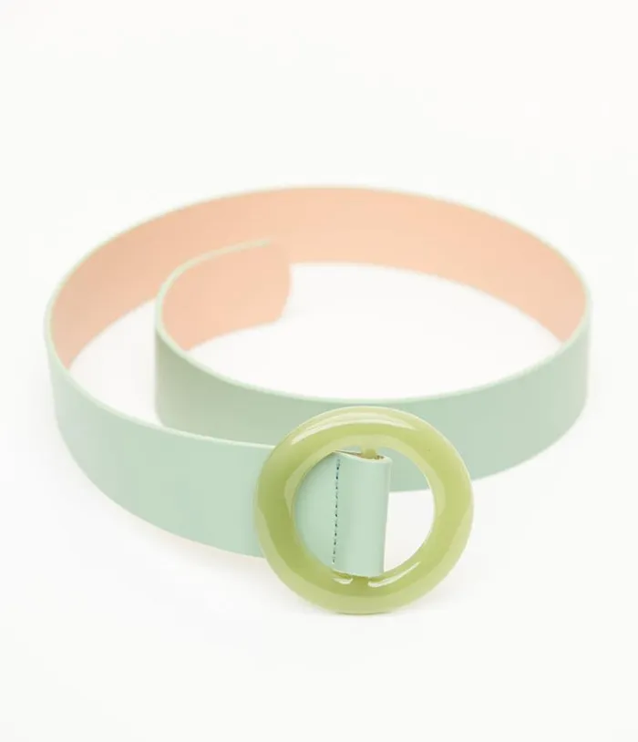 Sage Circle Buckle Belt Accessories Unique Vintage Belts