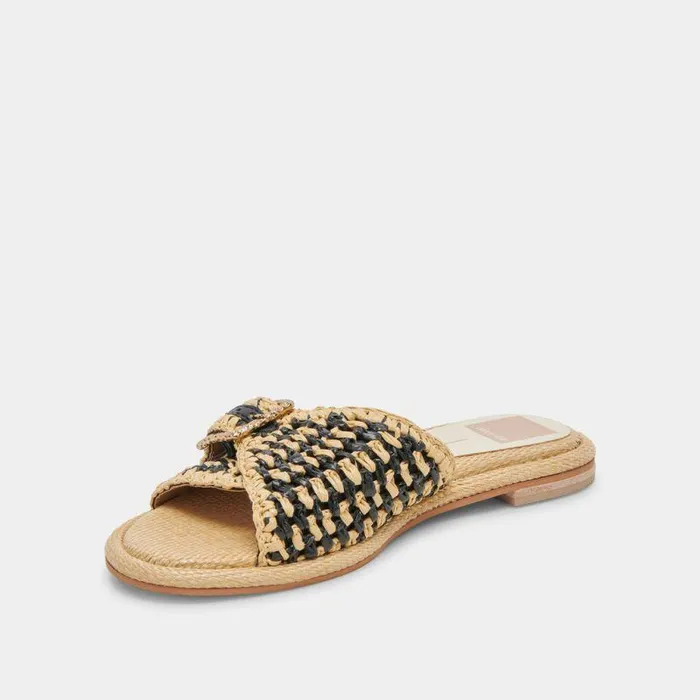 Sandals Shop Dolce Vita Alonzo Sandals Black Natural Raffia Women039s Black Raffia Sandals Black Natural Raffia