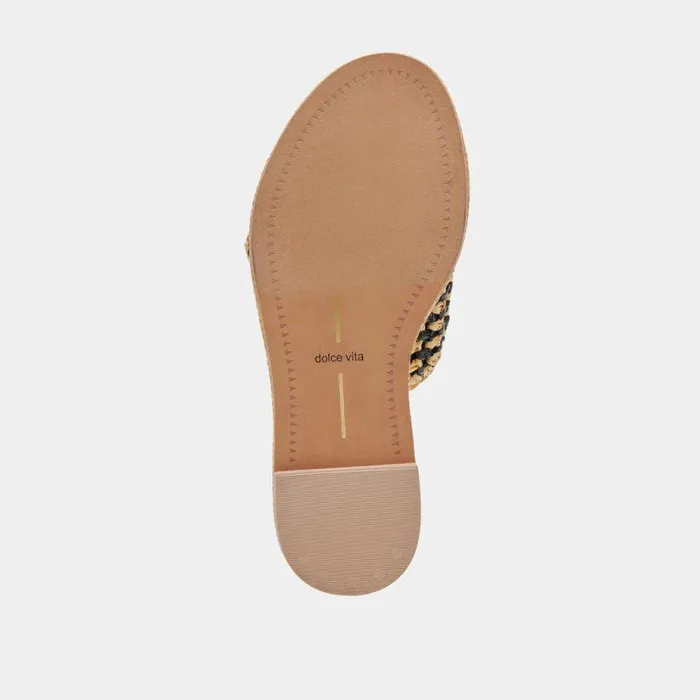Sandals Shop Dolce Vita Alonzo Sandals Black Natural Raffia Women039s Black Raffia Sandals Black Natural Raffia