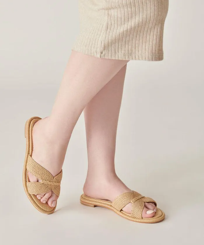 Sandals Shop Dolce Vita Atomic Wide Sandals Lt Natural Raffia Lt Natural Raffia