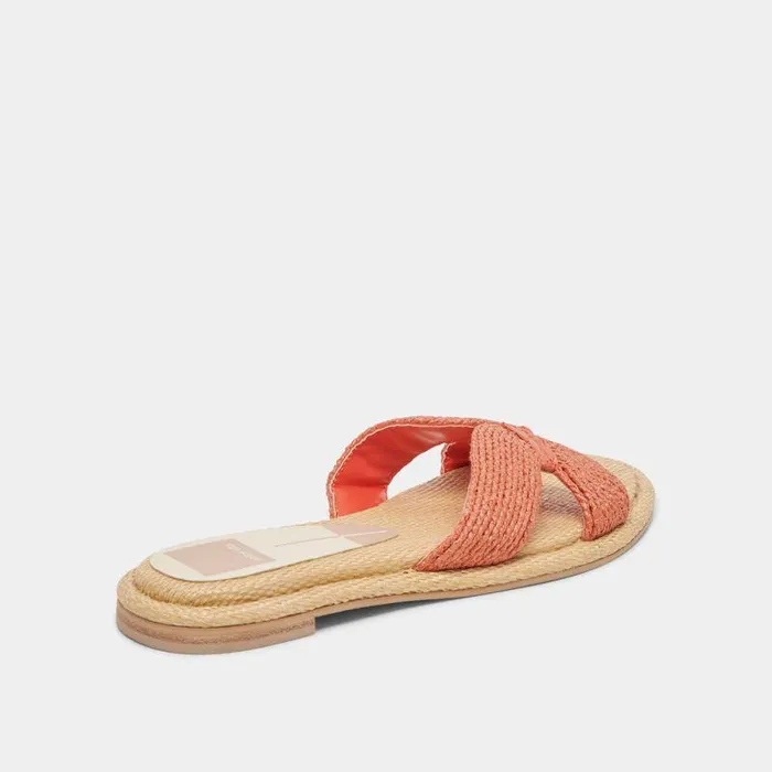 Sandals Shop Dolce Vita Atomic Wide Sandals Persimmon Raffia Persimmon Raffia
