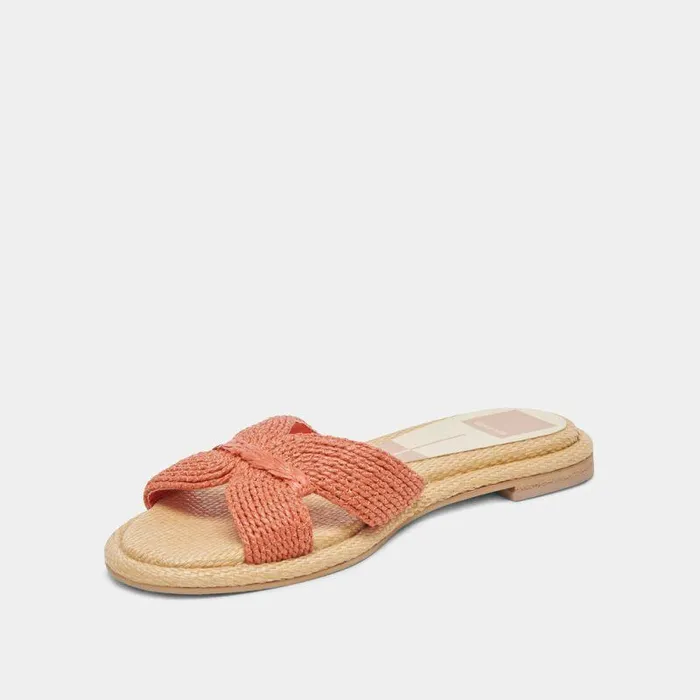 Sandals Shop Dolce Vita Atomic Wide Sandals Persimmon Raffia Persimmon Raffia