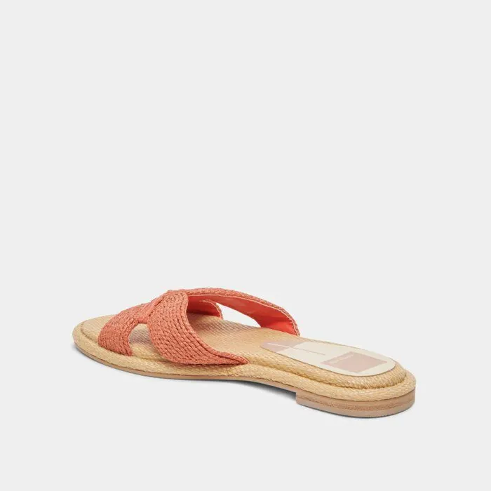 Sandals Shop Dolce Vita Atomic Wide Sandals Persimmon Raffia Persimmon Raffia