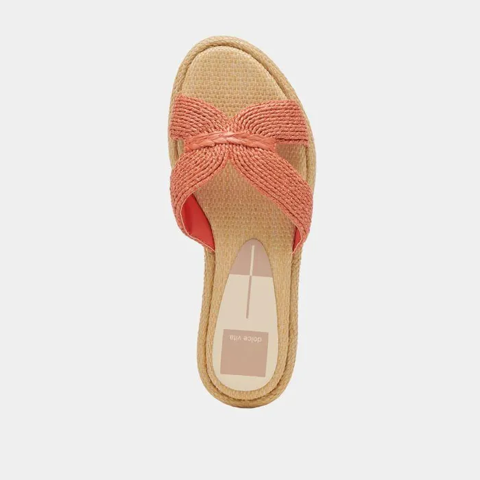 Sandals Shop Dolce Vita Atomic Wide Sandals Persimmon Raffia Persimmon Raffia