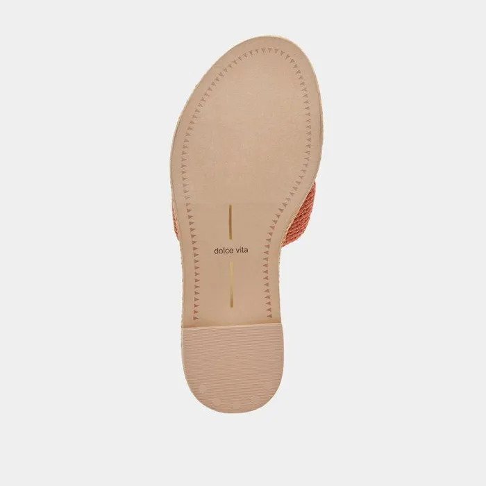 Sandals Shop Dolce Vita Atomic Wide Sandals Persimmon Raffia Persimmon Raffia