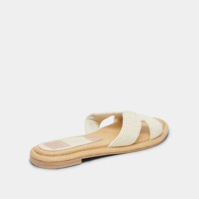 Sandals Shop Dolce Vita Atomic Wide Sandals White Raffia White Raffia